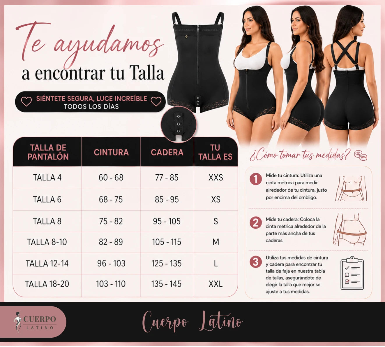 Body Ultra Invisible | Faja Short Strapless de Alta Compresión con Cierre Frontal y perineal